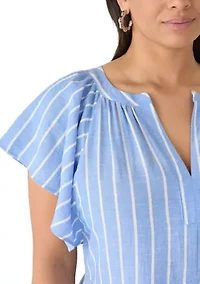 Plus Tiered Striped Midi Dress