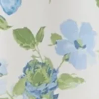 Plus Short Sleeve Split Neck Floral Print A-Line Dress