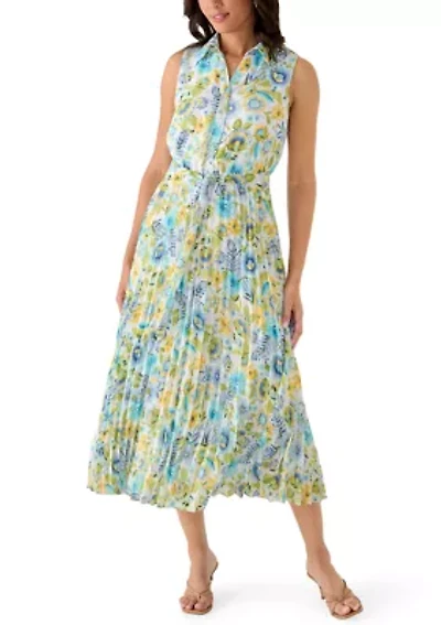 Women's Sleeveless V-Neck Midi Dress