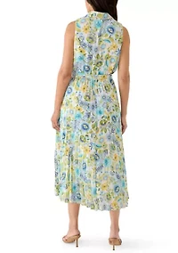 Women's Sleeveless V-Neck Midi Dress