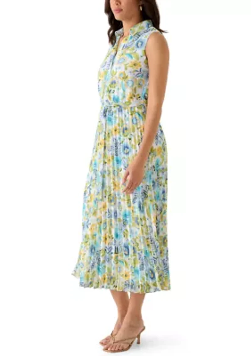 Women's Sleeveless V-Neck Midi Dress