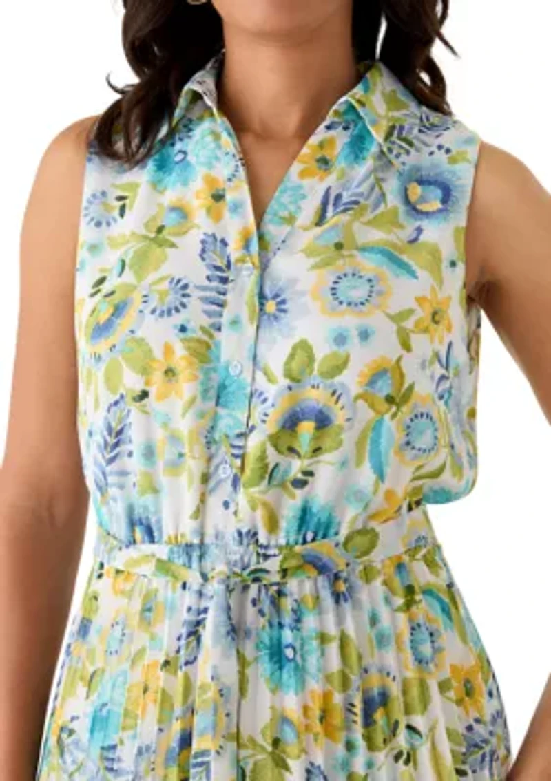 Women's Sleeveless V-Neck Midi Dress