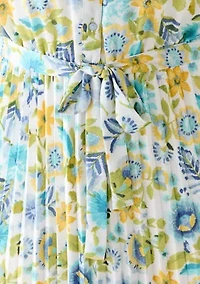 Plus Sleeveless Chiffon Pleated Mini Dress