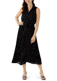 Women's Sleeve V-Neck Midi Dress