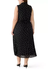 Plus Pleated Midi Dress