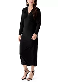 Women's Long Sleeve Midi Dress