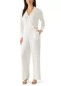 Women's Surplice Hardware Jumpsuit