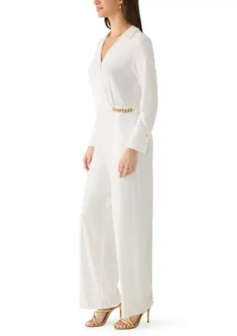 Women's Surplice Hardware Jumpsuit
