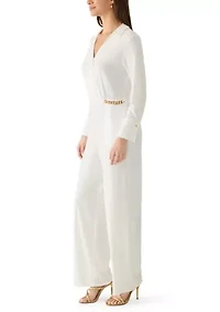 Women's Surplice Hardware Jumpsuit