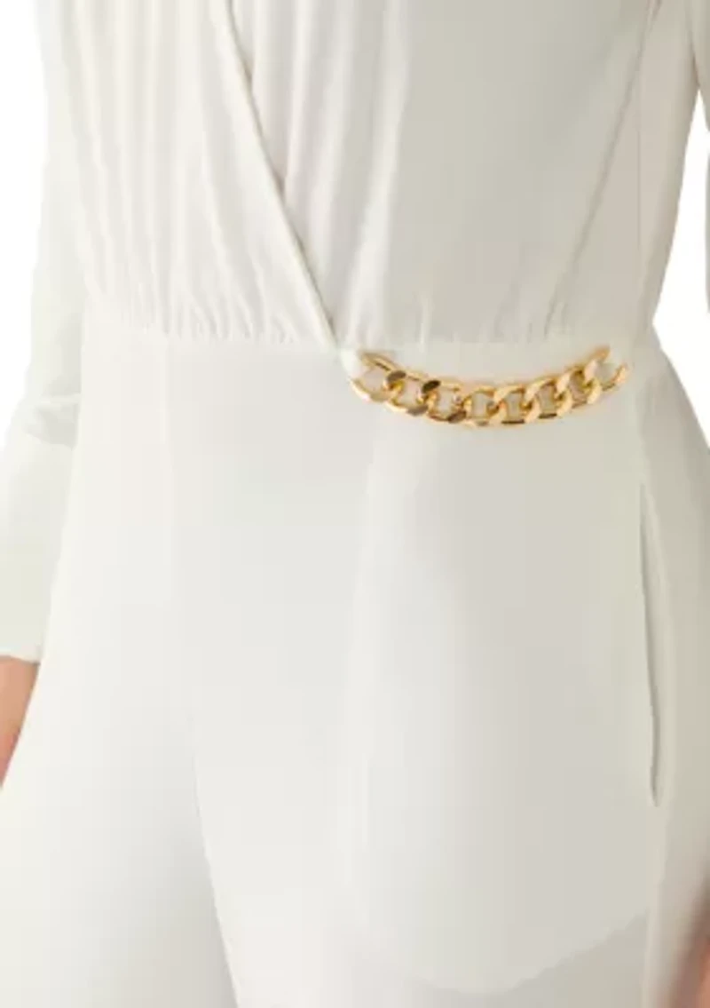 Women's Surplice Hardware Jumpsuit