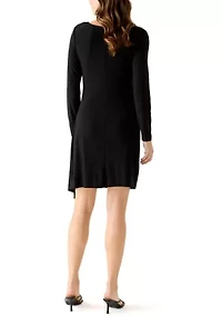 Women's Long Sleeve Side Ruch Dress