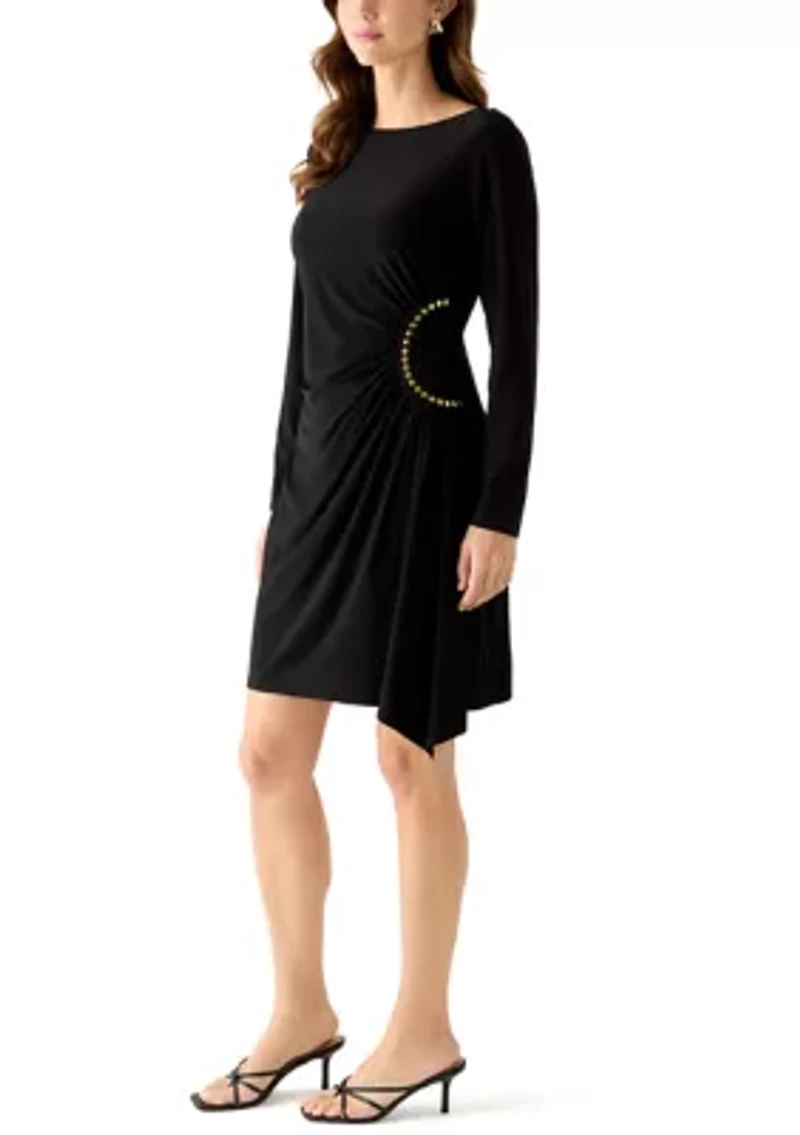 Women's Long Sleeve Side Ruch Dress