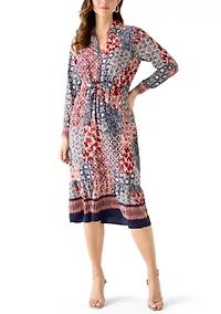 Women's Long Sleeve Patchwork Dress
