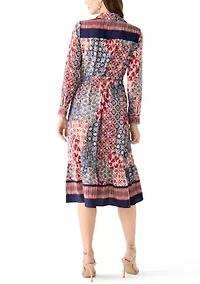 Women's Long Sleeve Patchwork Dress