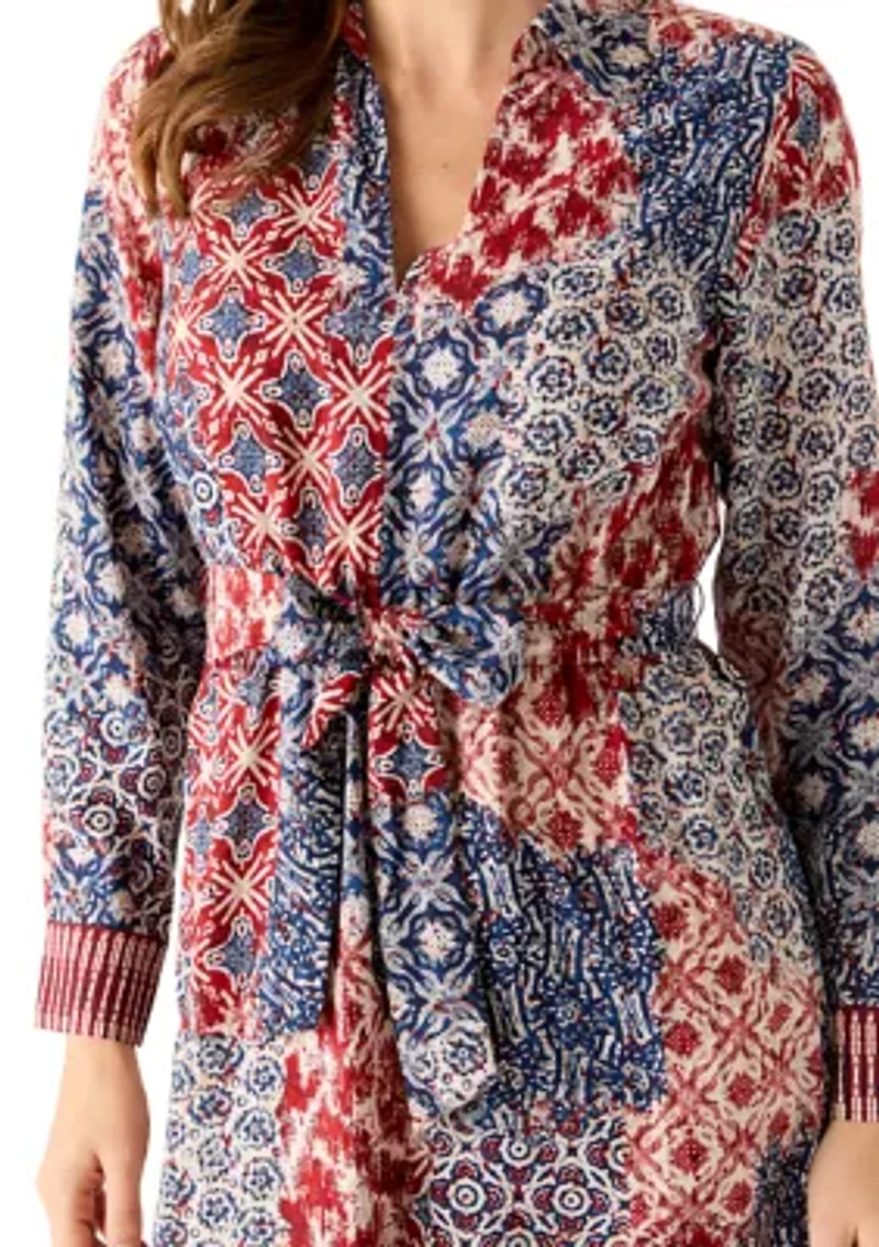 Women's Long Sleeve Patchwork Dress
