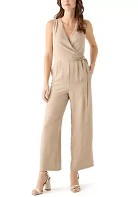 Women's Sleeveless Tie Waist V-Neck Jumpsuit