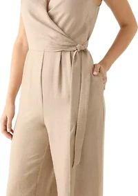 Women's Sleeveless Tie Waist V-Neck Jumpsuit