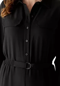 Women's 3/4 Button Front Jumpsuit