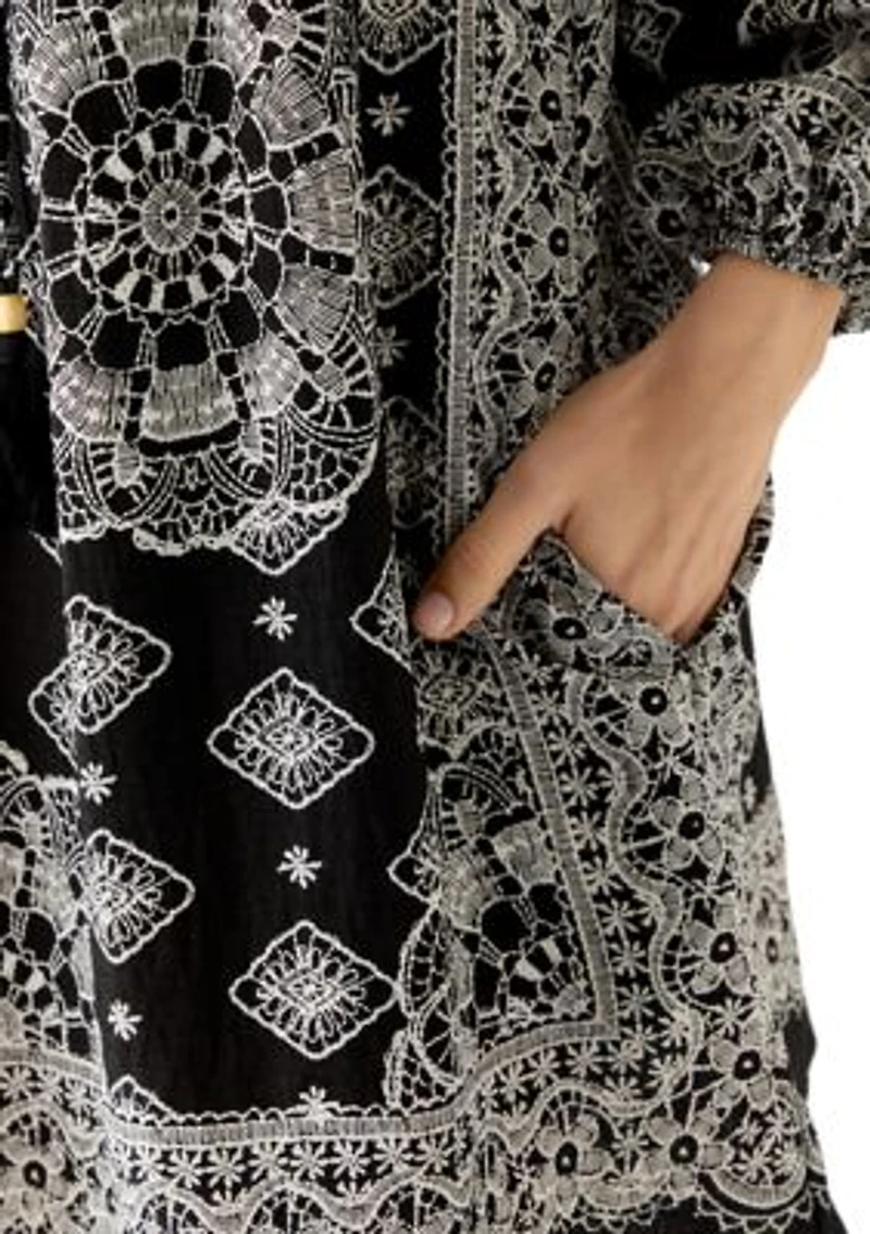 Women's 3/4 Sleeve Bandana Print Dress