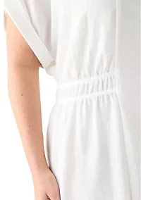 Plus Short Sleeve Collar Fit and Flare Dress