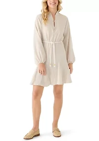 Women's Long Sleeve Tie Waist Dress