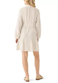 Women's Long Sleeve Tie Waist Dress