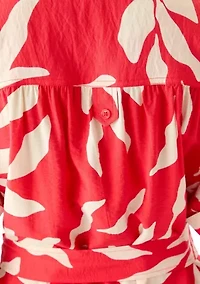 Women's Short Sleeve Collar Neck Printed Airflow A-Line Dress