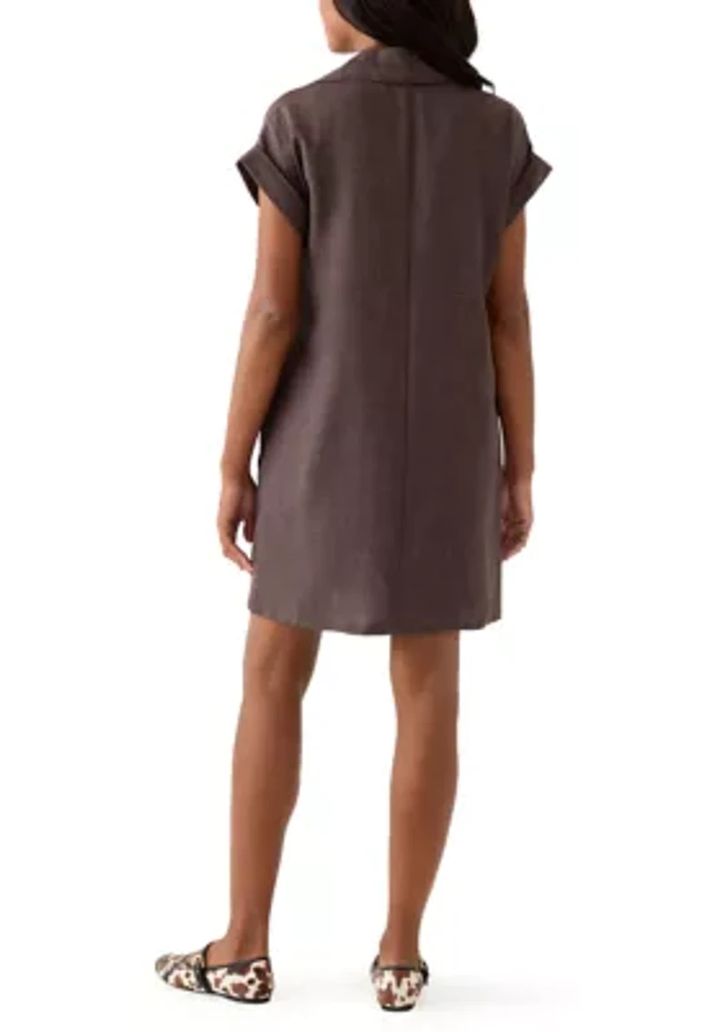 Women's Short Sleeve V-Neck Mini Dress