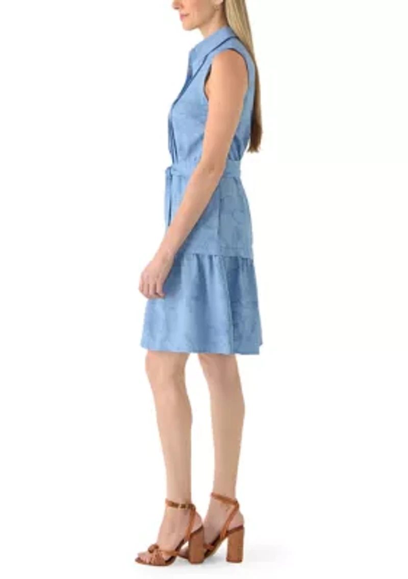 Women's Sleeveless Printed Ruffle Hem Mini Dress