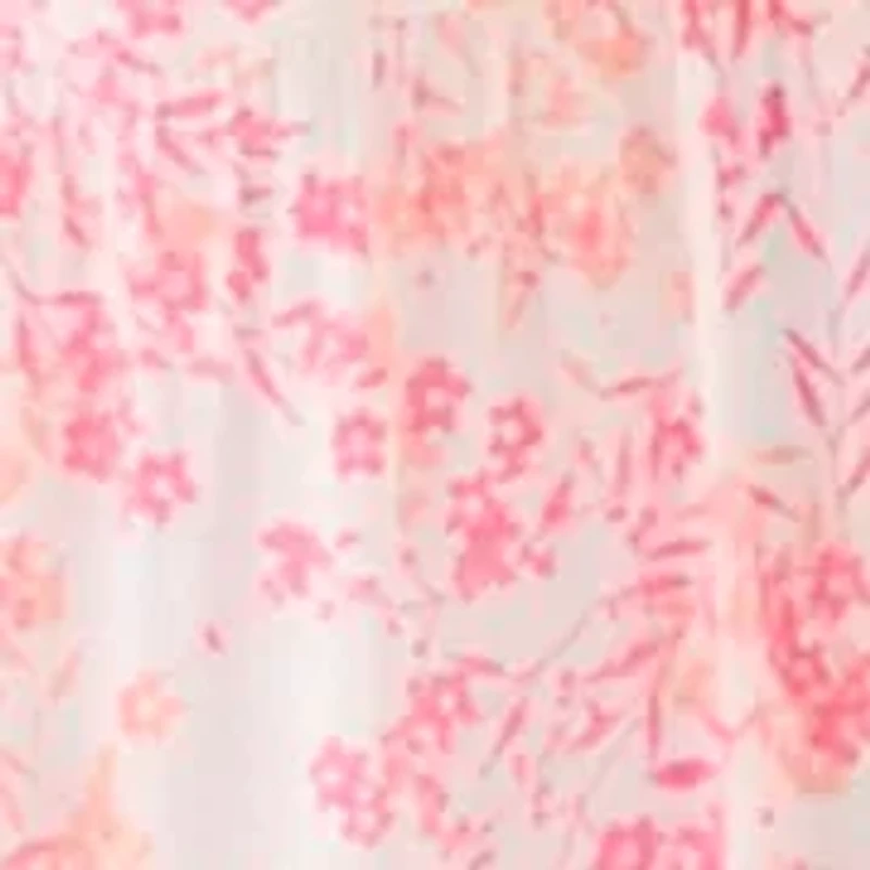 Women's Short Sleeve Crew Neck Floral Print Midi Dress