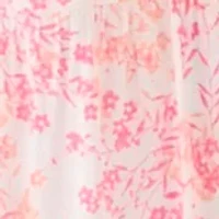 Women's Short Sleeve Crew Neck Floral Print Midi Dress