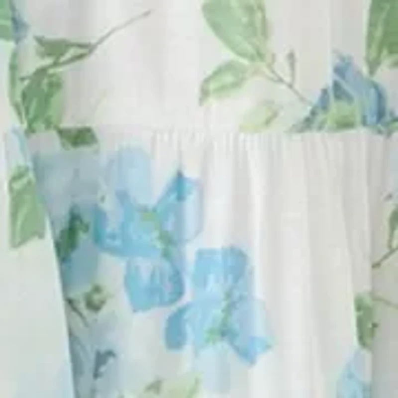 Women's Flutter Sleeve Crew Neck Floral Print Midi Dress