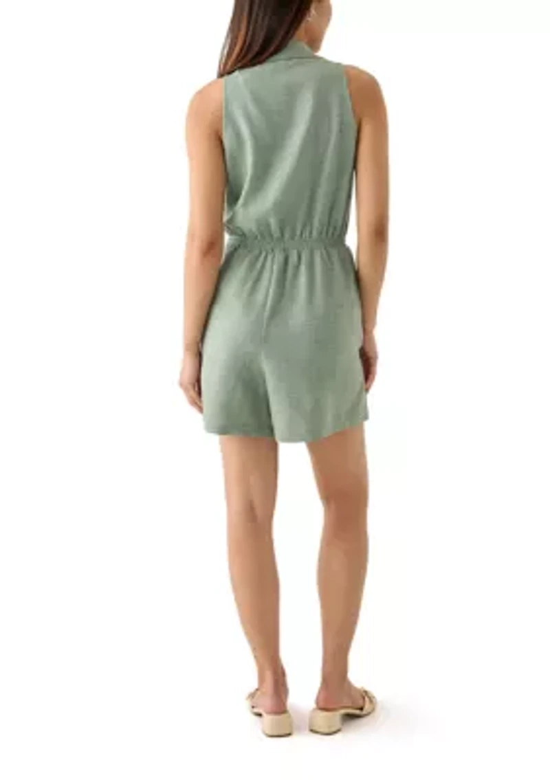 Women's Sleeveless Collared Romper
