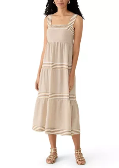Women's Sleeveless Tiered Midi Dress