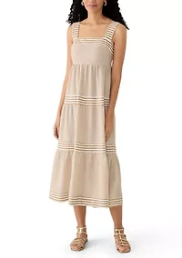 Women's Sleeveless Tiered Midi Dress