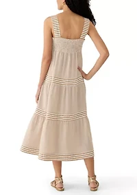 Women's Sleeveless Tiered Midi Dress