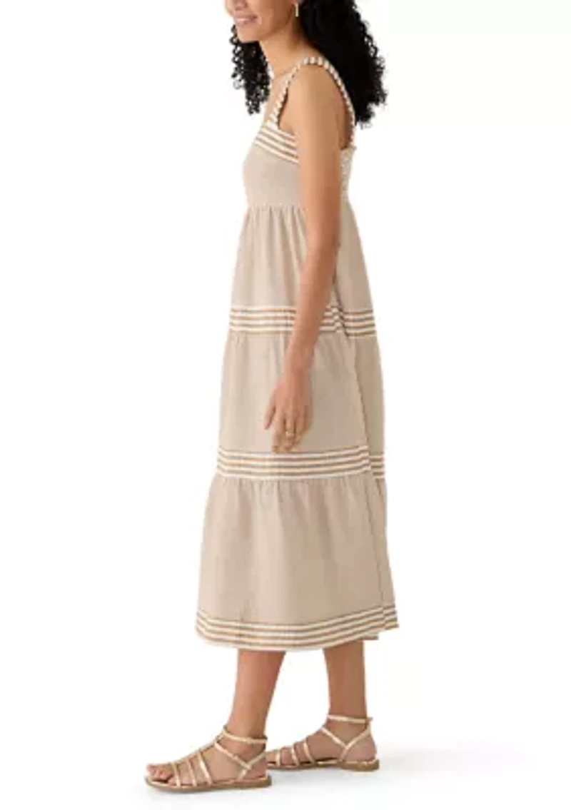Women's Sleeveless Tiered Midi Dress