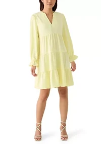 Women's Long Sleeve Solid Airflow A-Line Dress