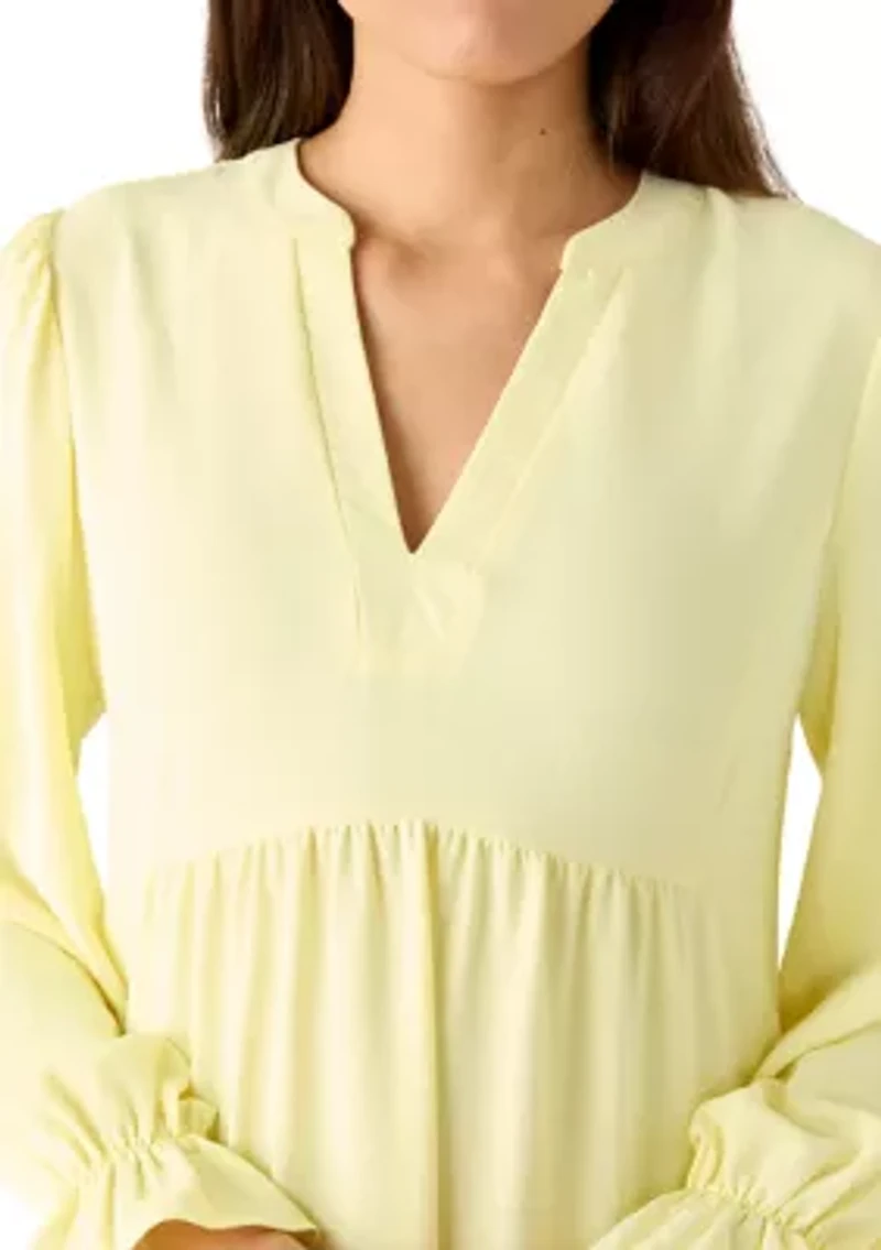 Women's Long Sleeve Solid Airflow A-Line Dress