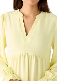 Women's Long Sleeve Solid Airflow A-Line Dress