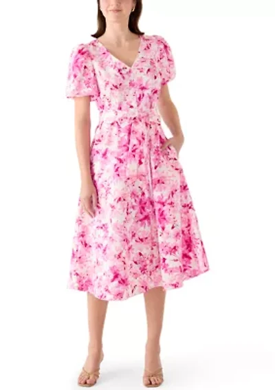 Women's Long Sleeve Chiffon Pleater Mini Dress