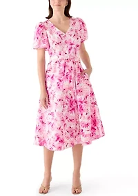 Women's Long Sleeve Chiffon Pleater Mini Dress