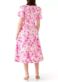 Women's Long Sleeve Chiffon Pleater Mini Dress