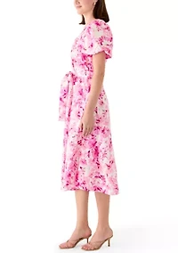 Women's Long Sleeve Chiffon Pleater Mini Dress