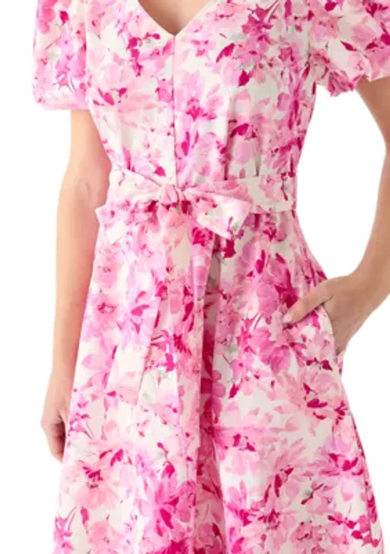 Women's Long Sleeve Chiffon Pleater Mini Dress