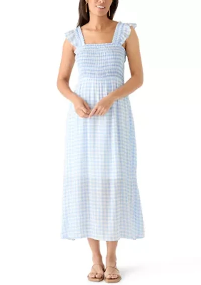 Women's Sleeveless Tie Waist Midi Dress