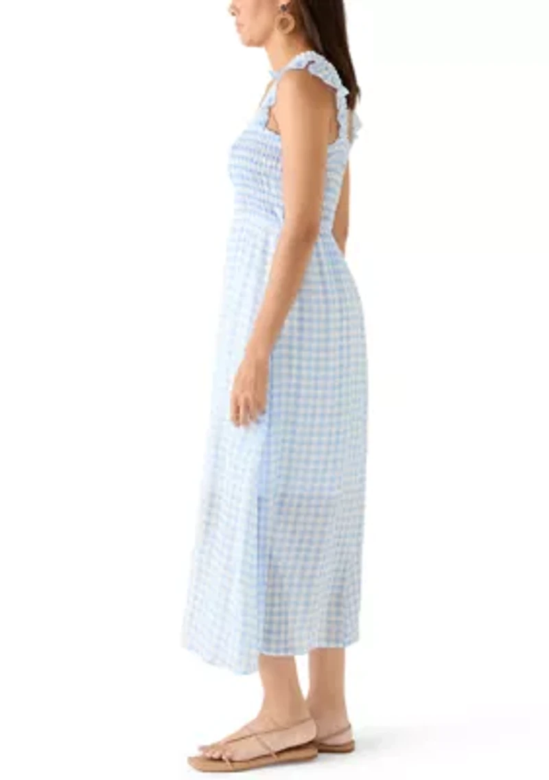 Women's Sleeveless Tie Waist Midi Dress