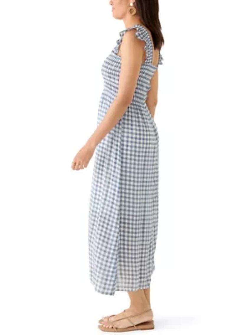 Women's Sleeveless Tie Waist Midi Dress