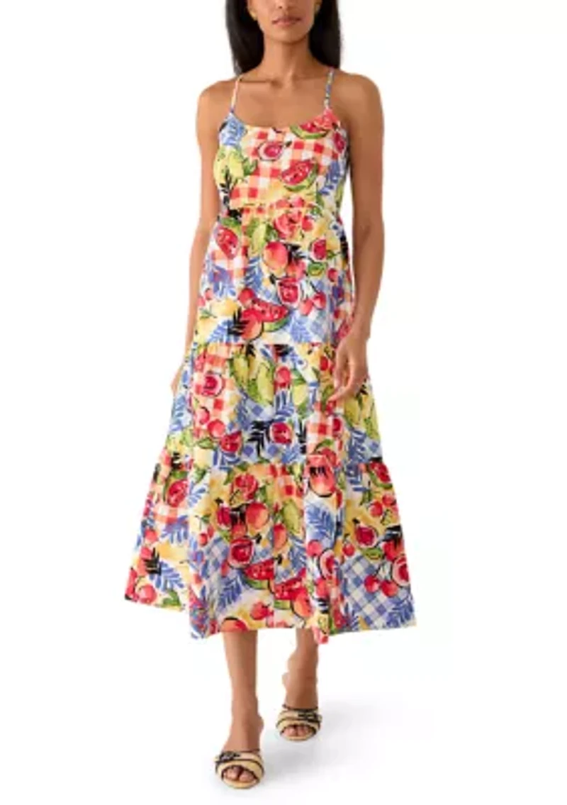 Women's Print Tiered Midi Dress