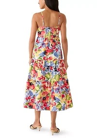 Women's Print Tiered Midi Dress